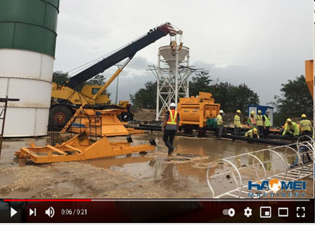 HZS50 concrete mixing plant installation in surigao, the Philippines