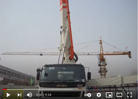 Ready Mix Concrete Pump Truck Working 